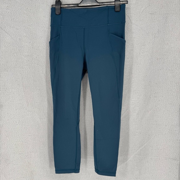 Lululemon Athletica wunder under teal Blue Leggings 8 - Picture 1 of 7